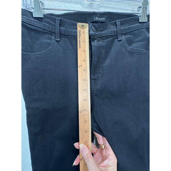 J Brand Vesper Black Alana High Waist Raw Hem Ankle Skinny Jeans 30 - Picture 15 of 16